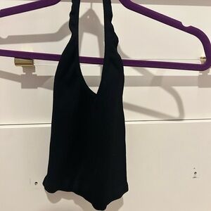 Free People Black Halter Top